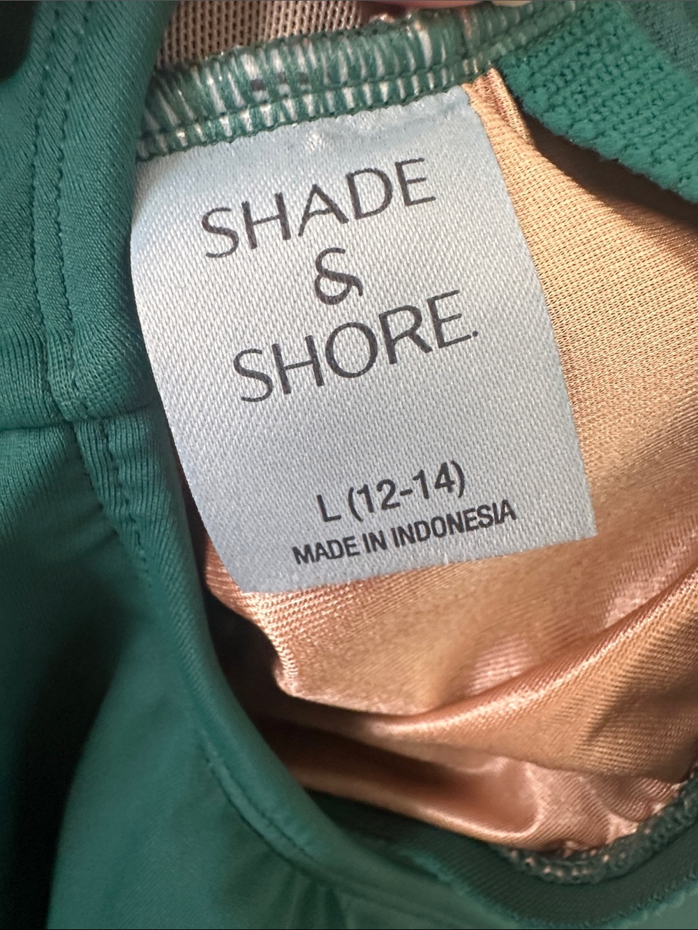 NWOT Size Large (12-14) Shade & Shore Teal Green One-Piece Swimsuit - Picture 5 of 6